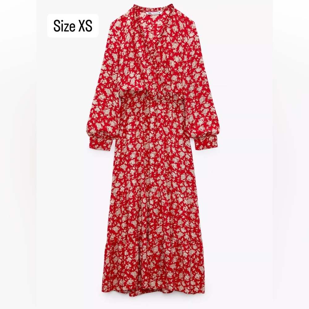 Zara Red Floral Kids Dress